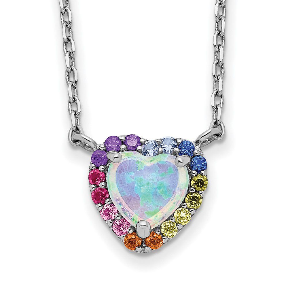 Sterling Silver Multi CZ Extension Necklace 